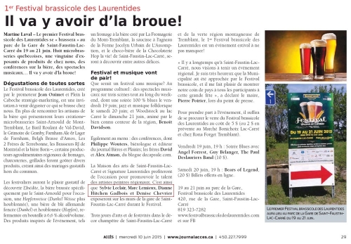 Journal Accès, 10 juin 2015