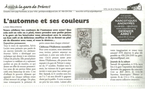 Journal de Prévost, 17 septembre 2015