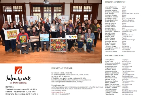 8e édition du Salon des arts de St-Jérôme, 2015