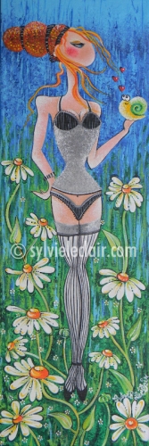 La fille aux bas de nylon (Tableau joliment encadré)