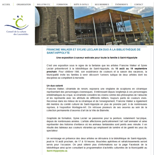 Conseil de la culture des Laurentides, août 2017