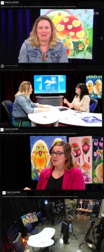 Cogeco Télé Laurentides, mes tableaux garnissent le studio de l'émission "Rendez-vous" du 17 mai 2016