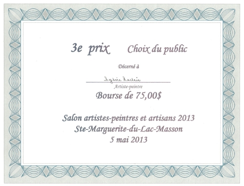 Prix du public, Sainte-Marguerite, 2013