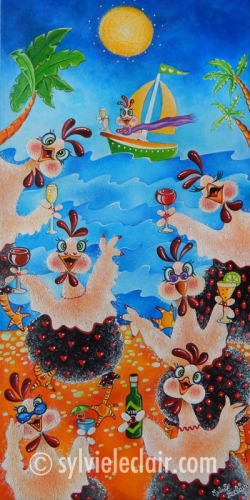 7 poulettes à la plage
